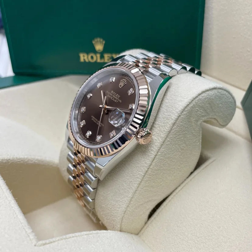Rolex Datejust 41mm 126331 Datejust Chocolate Diamond Oyster Steel and Everose Gold Watch - Image 4
