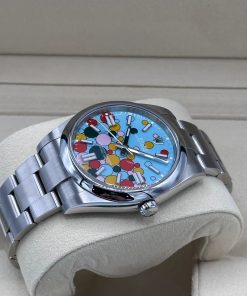 Alternative view of Rolex 124300-0008 Oyster Perpetual 41mm Turquoise blue Celebration Dial