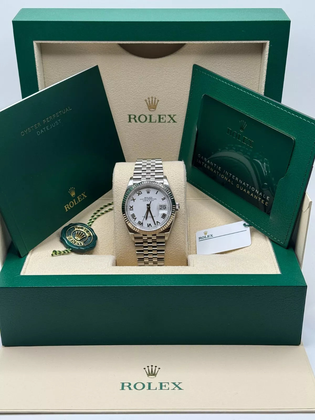 Rolex Datejust 41mm Smooth Bezel White Roman Dial Jubilee - 126300 - Image 12