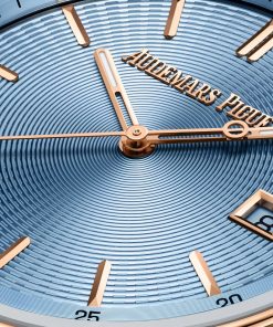 Alternative view of Audemars Piguet Code 11.59 Selfwinding Pink Rose Gold Light Blue Dial 38mm Leather Strap | 77410OR.OO.A344CR.01