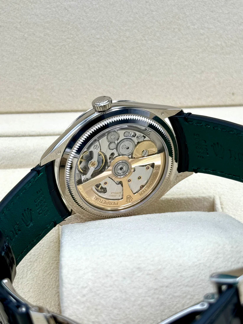 Rolex 1908 White Gold Black Dial Black Alligator Strap - 52509-0002 - Image 4