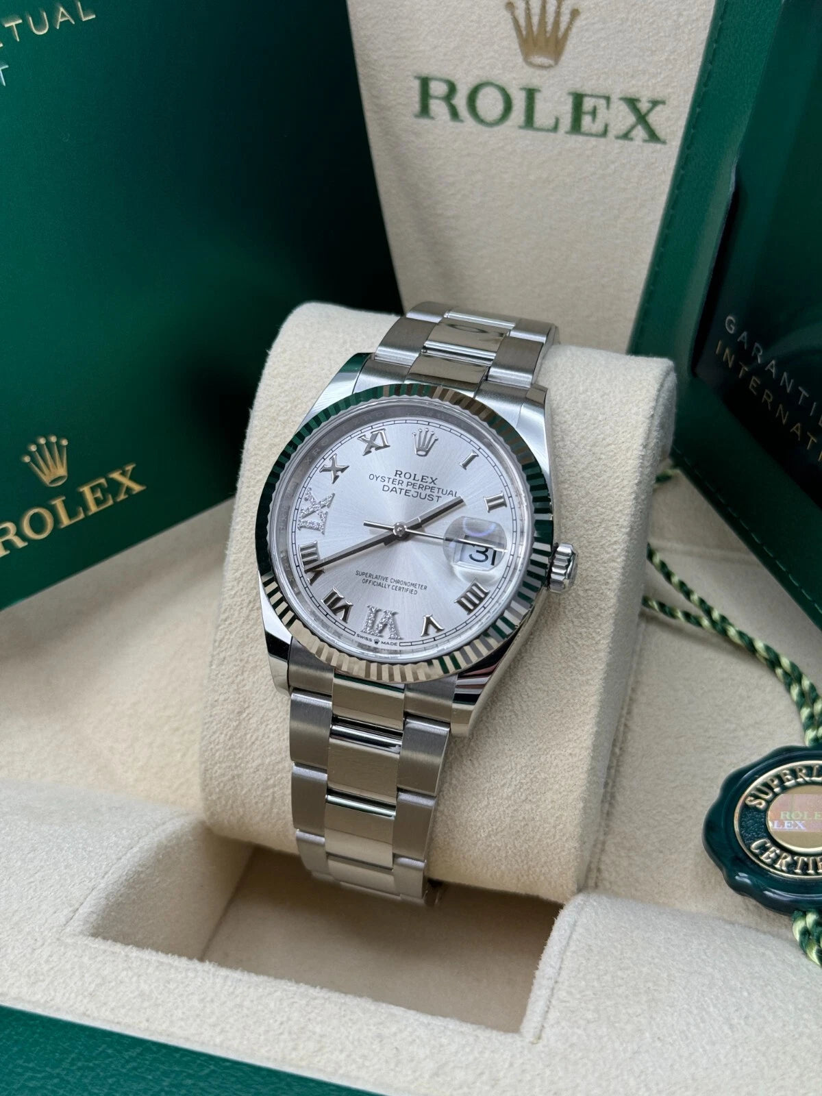 Rolex Datejust 36mm 126234 White Roman Dial Oyster Stainless Steel Mens - Image 6