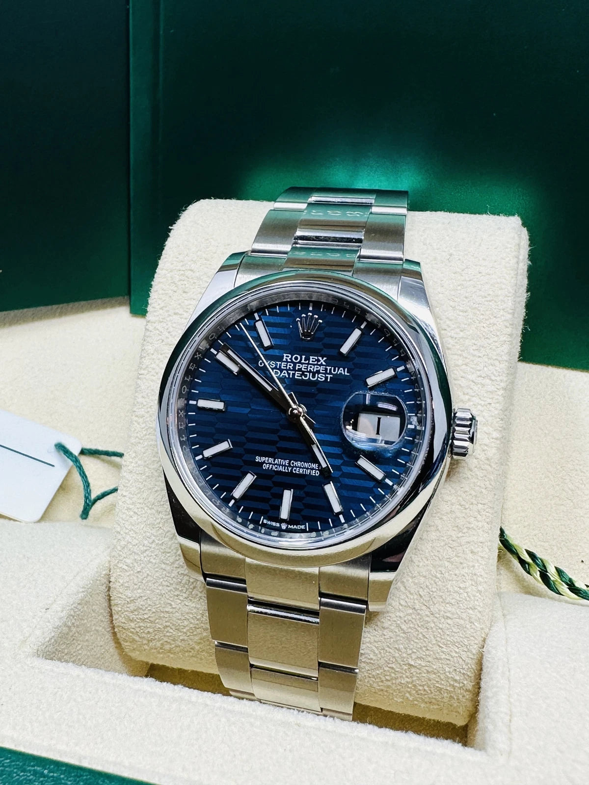 Rolex Datejust 36mm 126200 Oyster Perpetual Blue Fluted Motif Dial Jubilee Stainless Steel - Image 7