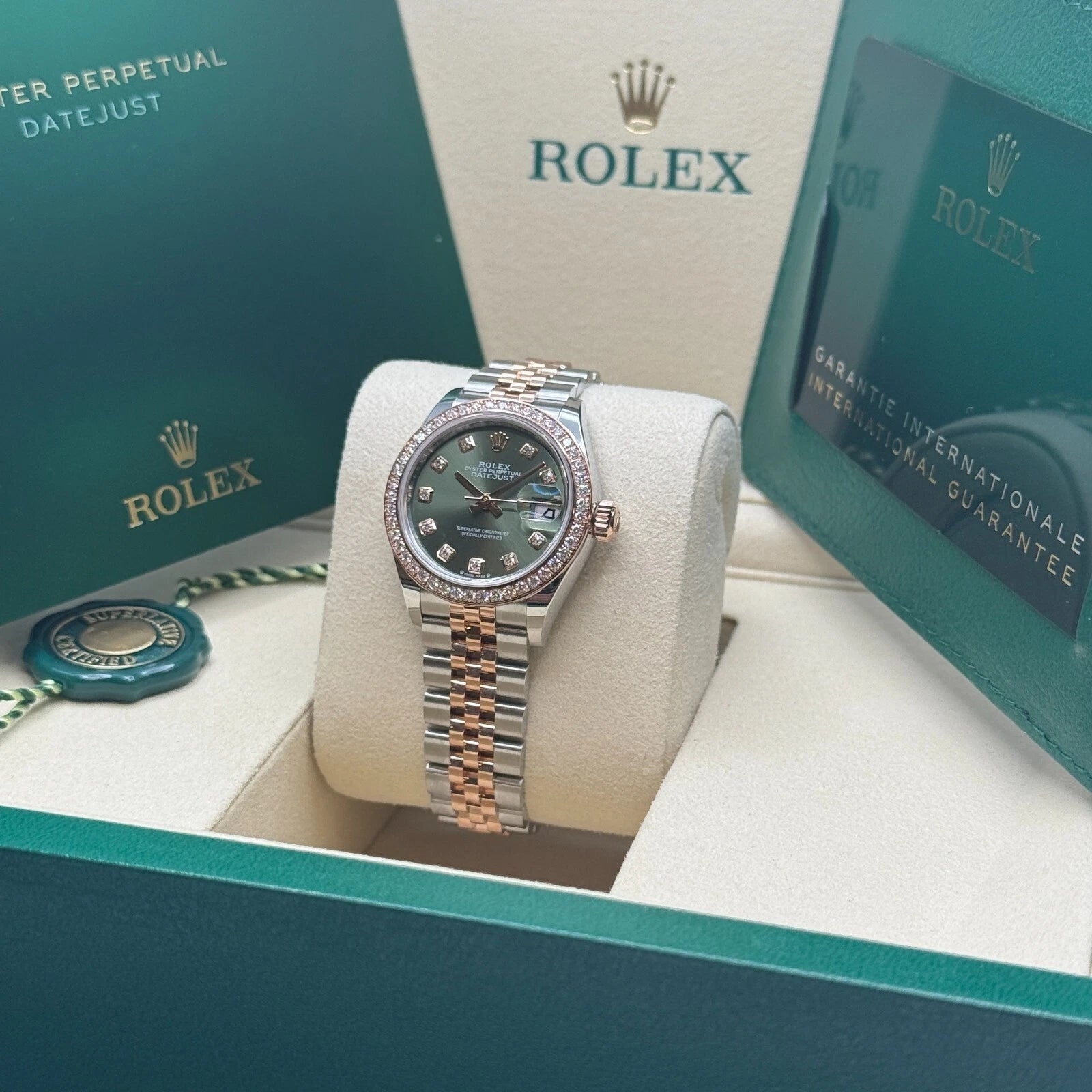 Rolex Lady-Datejust 28mm 279381RBR Green Diamond Dial Oyster Bracelet - Image 10