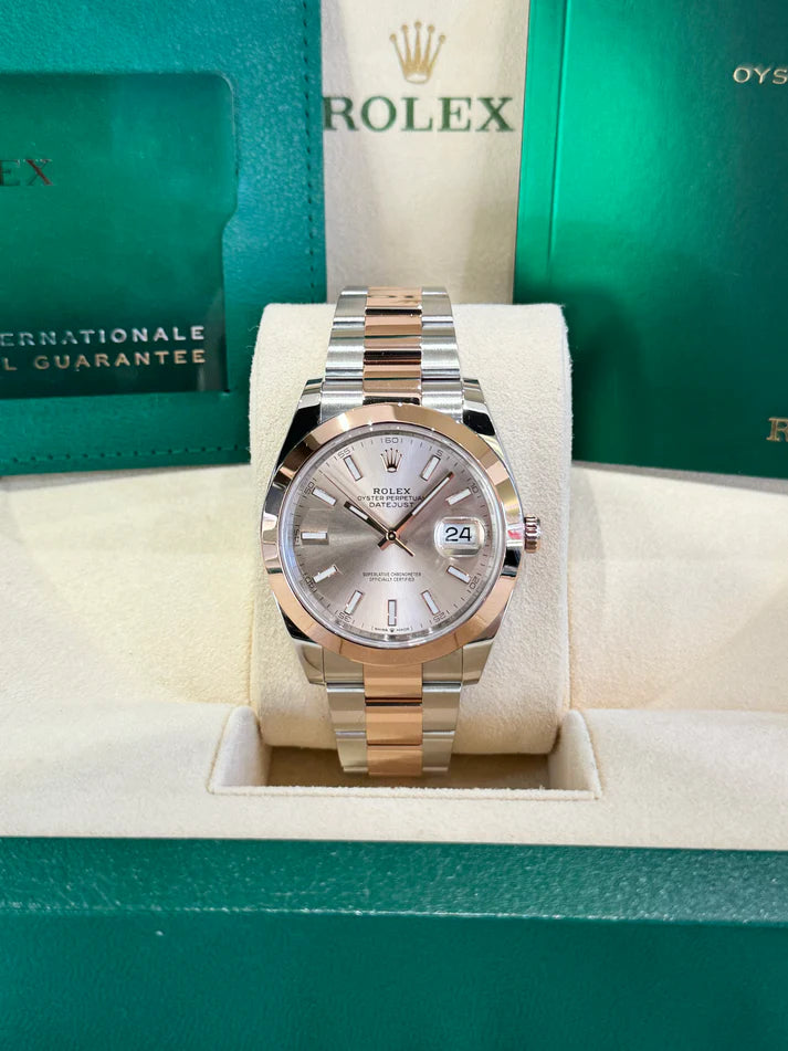 Rolex Datejust 41mm 126301 Sundust Index Oyster Steel and Everose Gold Watch - Image 5