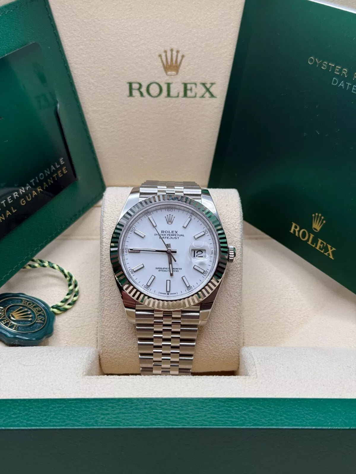 Rolex Datejust 41mm White Index Oyster Stainless Steel Men’s Watch - 126334 - Image 2