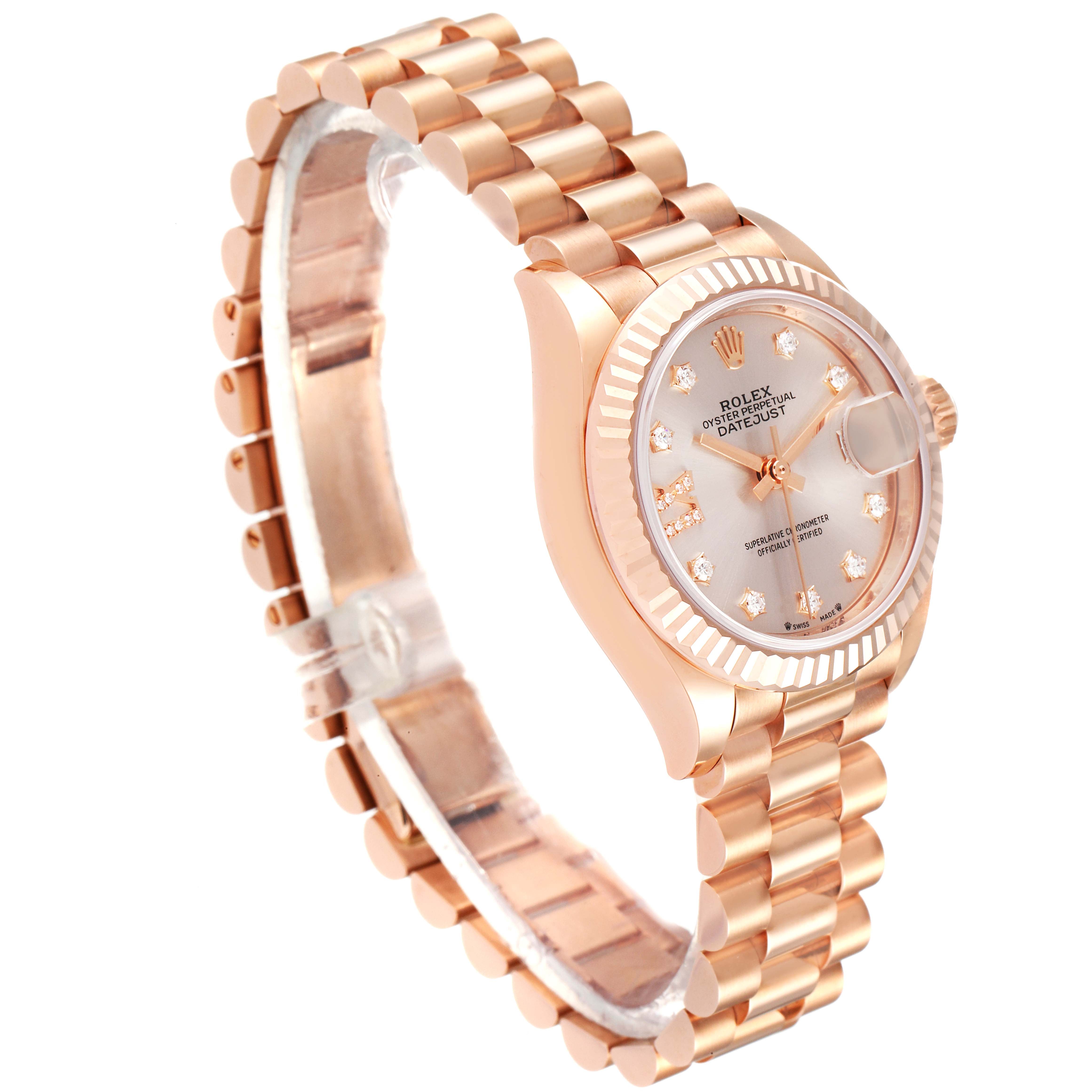 Rolex Lady-Datejust 28mm 279175 Rose Dial President Everose Gold - Image 4