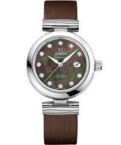 Alternative view of Omega De Ville Ladymatic 34mm Black Dial with Diamonds Stainless Steel Strap 425.37.34.20.57.004