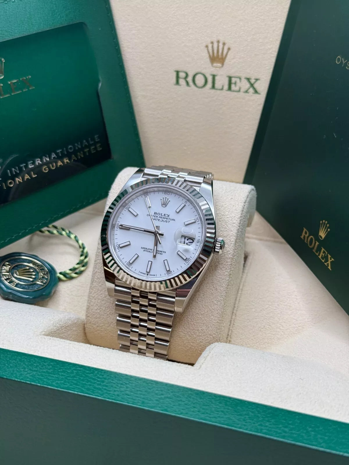 Rolex Datejust 41mm White Index Oyster Stainless Steel Men’s Watch - 126334 - Image 5
