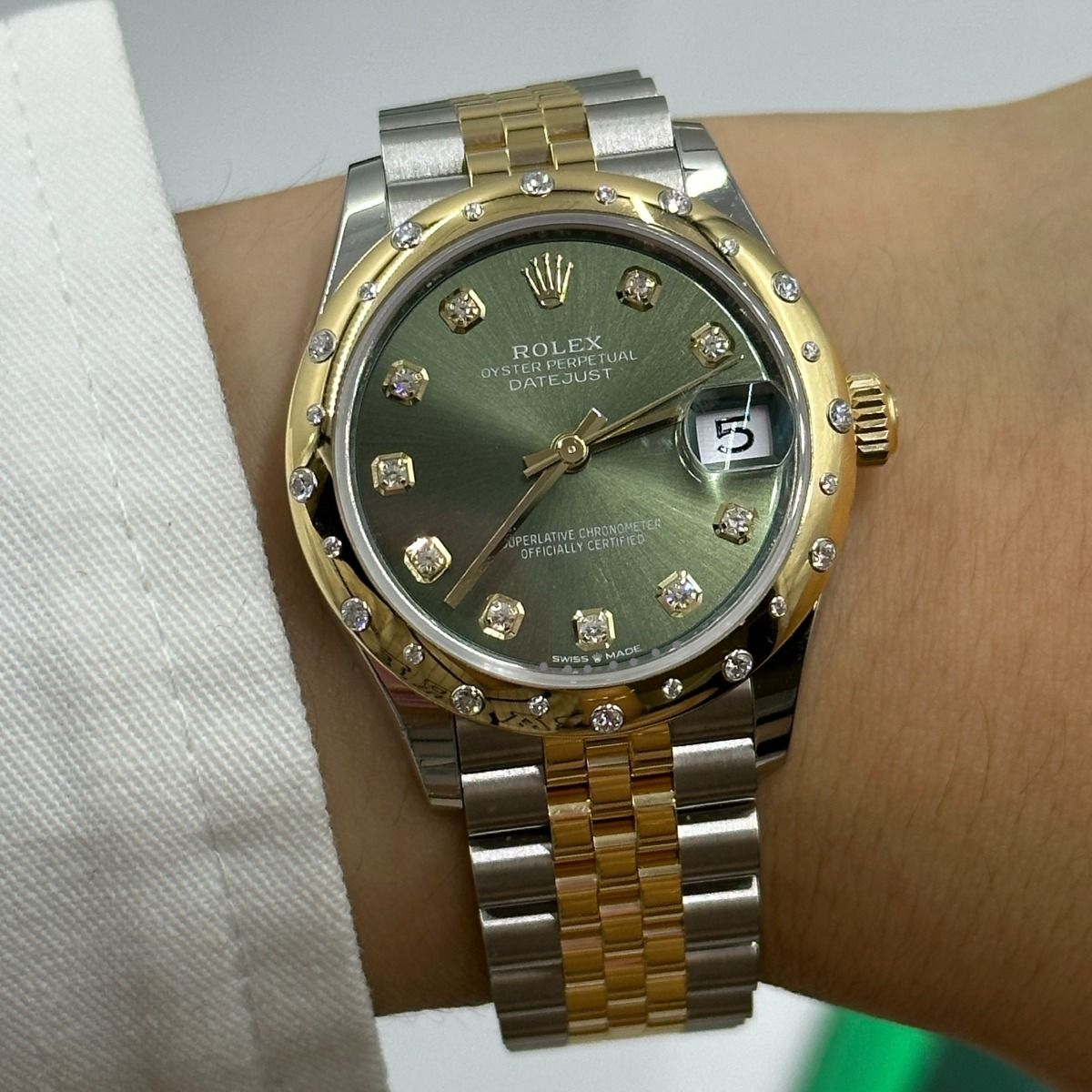 Rolex Datejust 31mm 278343RBR Olive Green Dial Yellow Rolesor Oyster Watch - Image 15