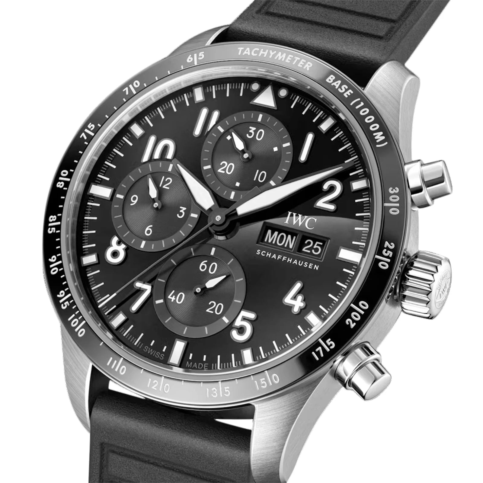 IWC Pilot Performance Chronograph 41mm AMG Mens Watch Black Rubber IW388305 - Image 2