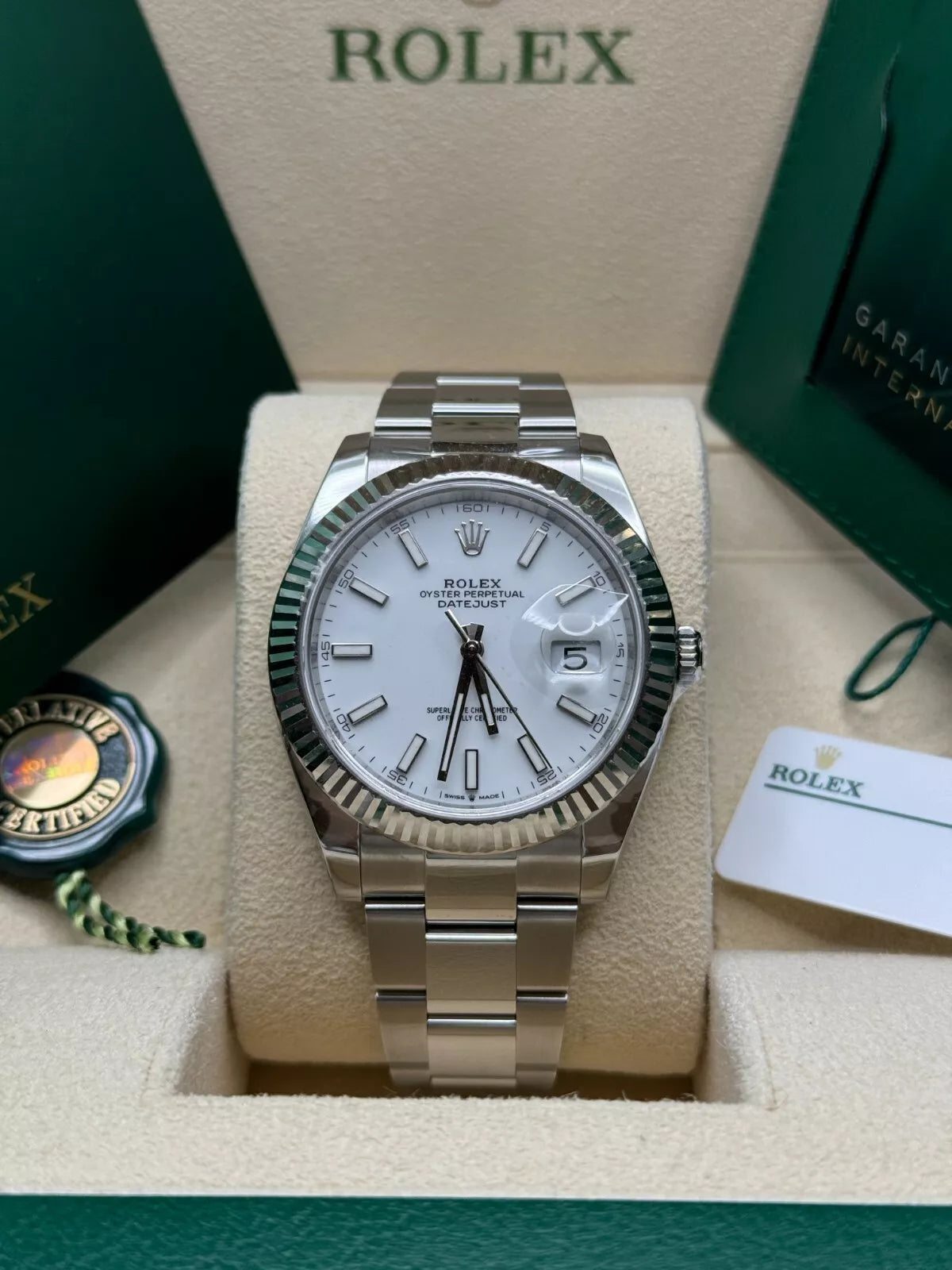 Rolex Datejust 41mm White Index Oyster Stainless Steel Men’s Watch - 126334 - Image 11
