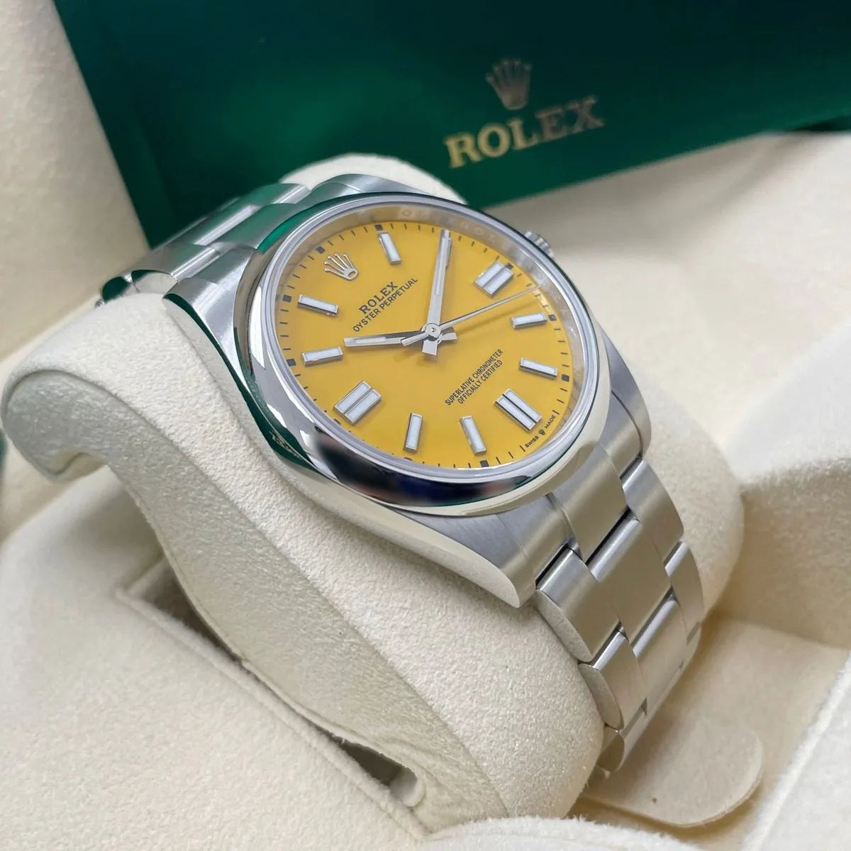 Rolex Oyster Perpetual 41mm 124300-0004 Yellow Dial - Image 4