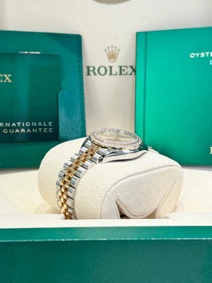 Rolex Lady-Datejust 28mm 279383RBR Champagne Diamond Dial Yellow Rolesor Oyster Bracelet - Image 6