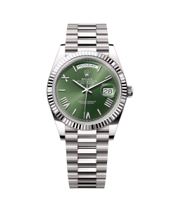 Rolex Day-Date President 40mm White Gold Green Roman Dial - 228239