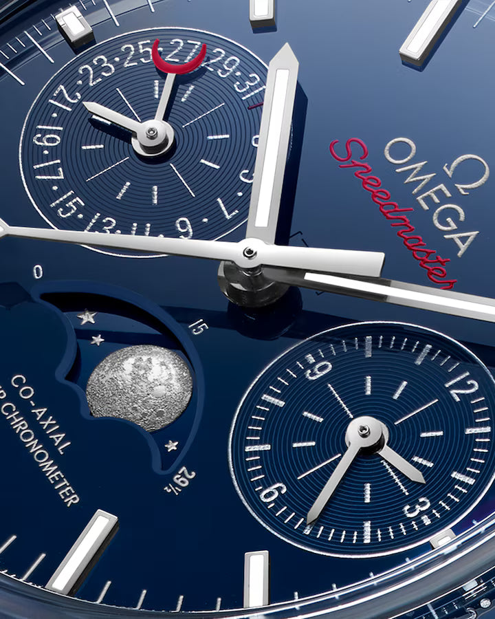 Omega Speedmaster Moonphase Blue Dial 44.25mm Blue ceramic Strap 304.93.44.52.03.001 - Image 4