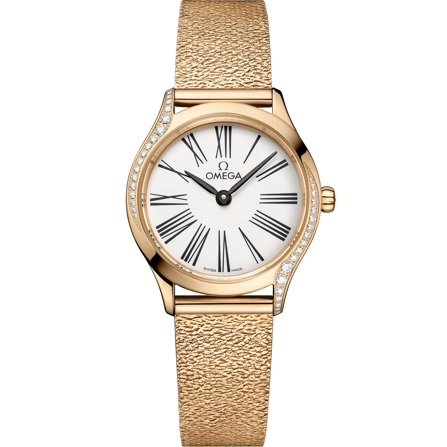 Omega De Ville Mini Trésor 26mm White Dial with Diamonds Moonshine�?18k Rose Gold Bracelet 428.55.26.60.04.001