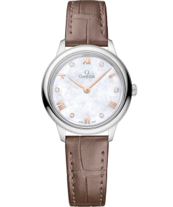 Omega De Ville Prestige 27.5 mm White Dial with Diamonds Stainless Steel Strap 434.13.28.60.55.001