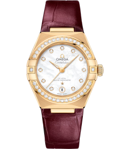 Omega Constellation Ladies' Selection 29mm yellow gold on leather strap 131.58.29.20.55.001