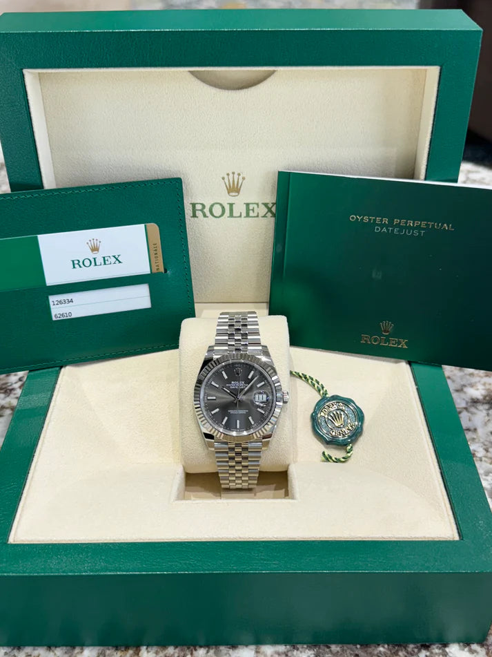 Rolex Datejust 41mm 126334 Dark Rhodium Index Jubilee Stainless Steel - Image 13