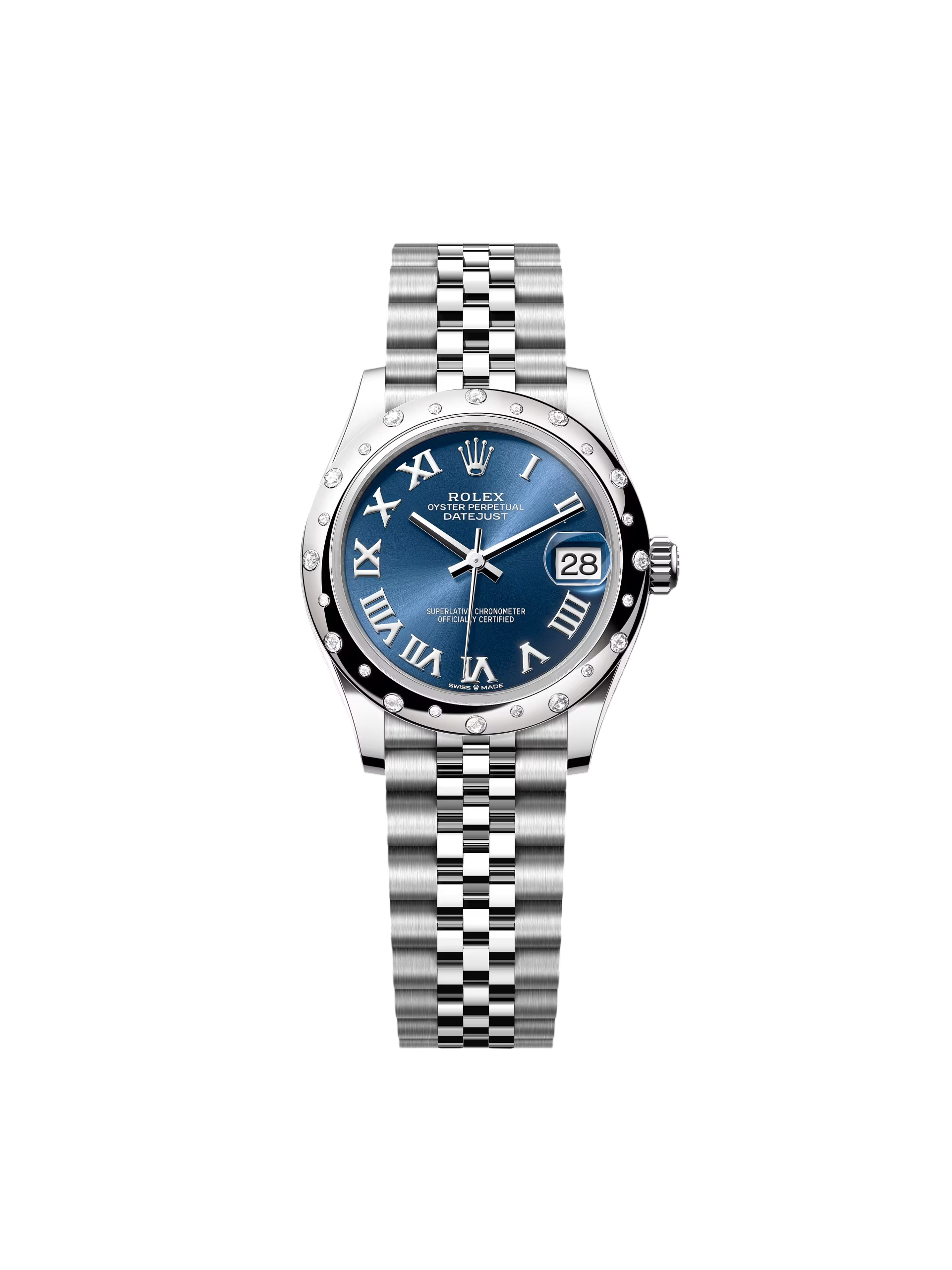 Rolex Datejust m278344-0035/0036 Bright Blue Dial 31mm Domed Diamond Oyster Watch - Image 3