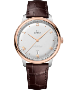 Omega De Ville Prestige 40 mm Silver Dial Stainless Steel and Sedna�?18k Rose Gold Strap 434.23.40.20.02.001