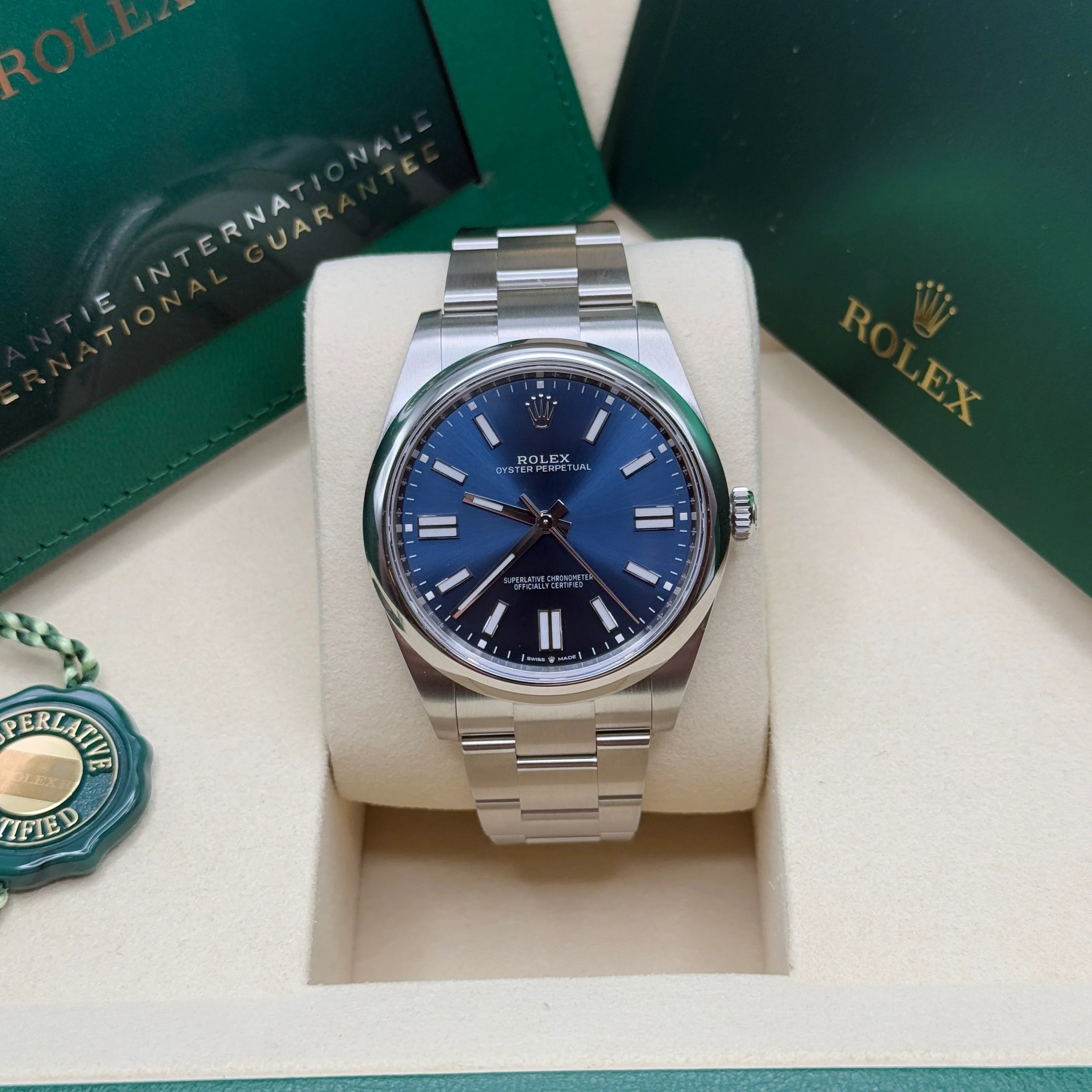 Rolex Oyster Perpetual 41mm 124300-0003 Oyster Perpetual Stainless Steel Blue Index Dial Watch - Image 2
