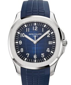 Alternative view of Patek Philippe Aquanaut Blue Dial 18K White Gold Men's Watch 5168G-001