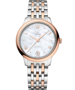 Omega De Ville Prestige 34mm White Dial Stainless Steel and Sedna�?18k Rose Gold Bracelet 434.20.34.20.05.001