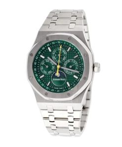 Alternative view of Audemars piguet Royal Oak Perpetual Calendar Green Dial Watch 41mm 26606ST.OO.1220ST.01