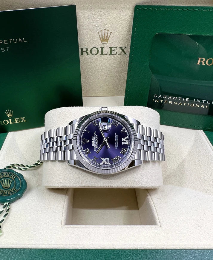 Rolex Datejust 36mm 126234 Datejust Aubergine Purple Diamond Roman Oyster Stainless Steel - Image 8