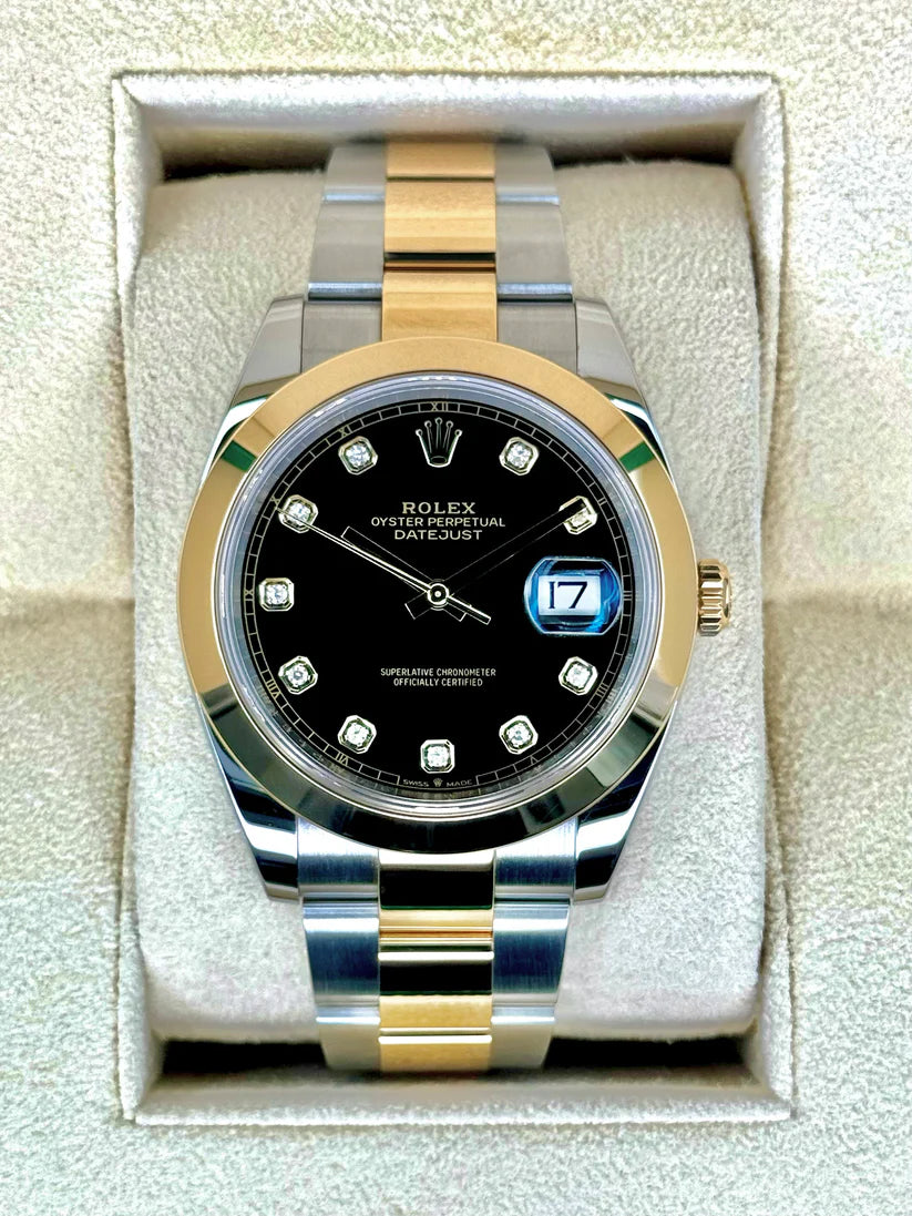 Rolex Datejust 41mm 126303 Black Diamond Oyster Steel and Yellow Gold Mens Watch - Image 5