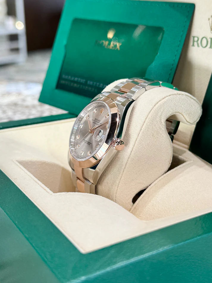 Rolex Datejust 41mm 126301 Sundust Index Oyster Steel and Everose Gold Watch - Image 3