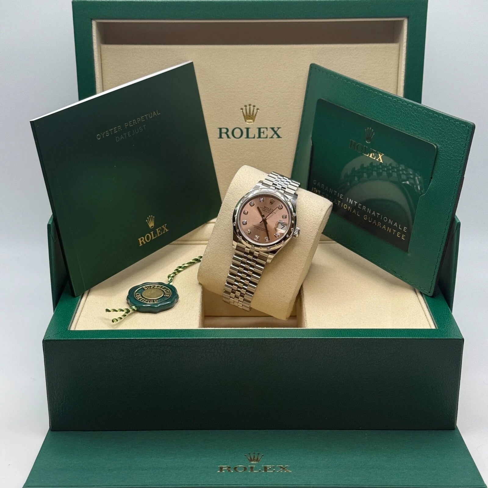 Rolex Datejust m278344-0033/0034 Pink Dial 31mm Domed Diamond Oyster Watch - Image 17