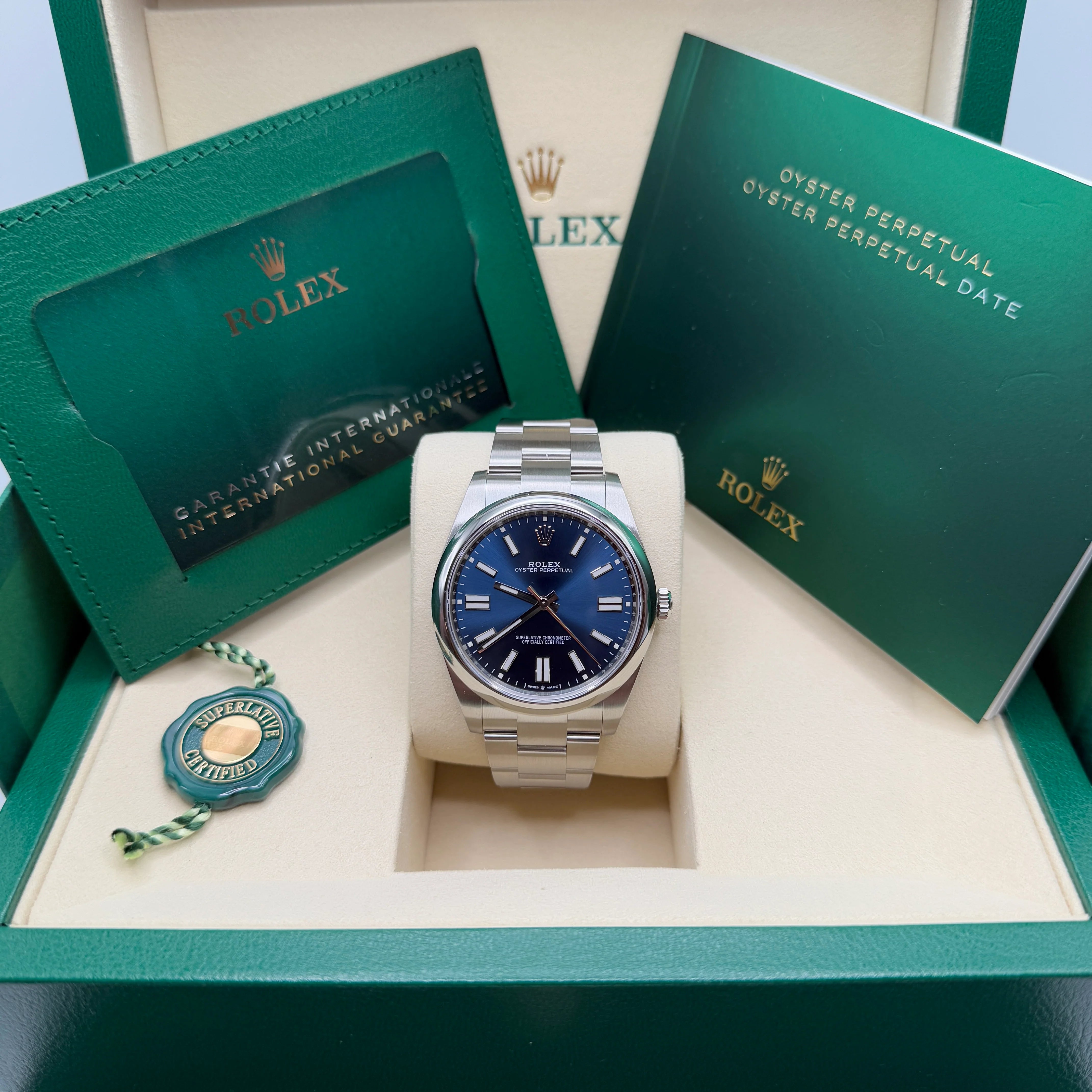 Rolex Oyster Perpetual 41mm 124300-0003 Oyster Perpetual Stainless Steel Blue Index Dial Watch - Image 12