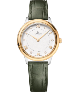 Omega De Ville Prestige 30 mm Silver Dial with Diamonds Stainless Steel and 18k Yellow Gold Strap 434.23.30.60.52.002