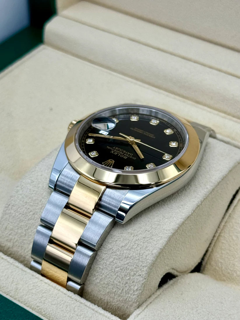 Rolex Datejust 41mm 126303 Black Diamond Oyster Steel and Yellow Gold Mens Watch - Image 2