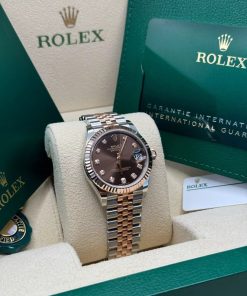 Alternative view of Rolex Lady-Datejust 28mm 279171 Chocolate Diamond Oyster Stainless Steel and Rose Gold