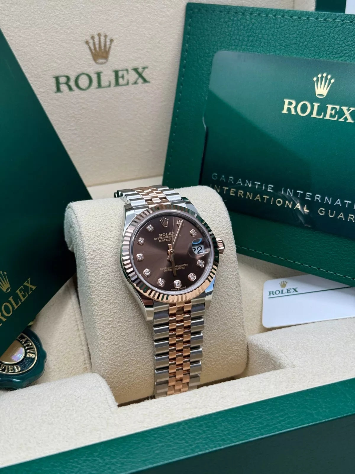 Rolex Lady-Datejust 28mm 279171 Chocolate Diamond Oyster Stainless Steel and Rose Gold - Image 2