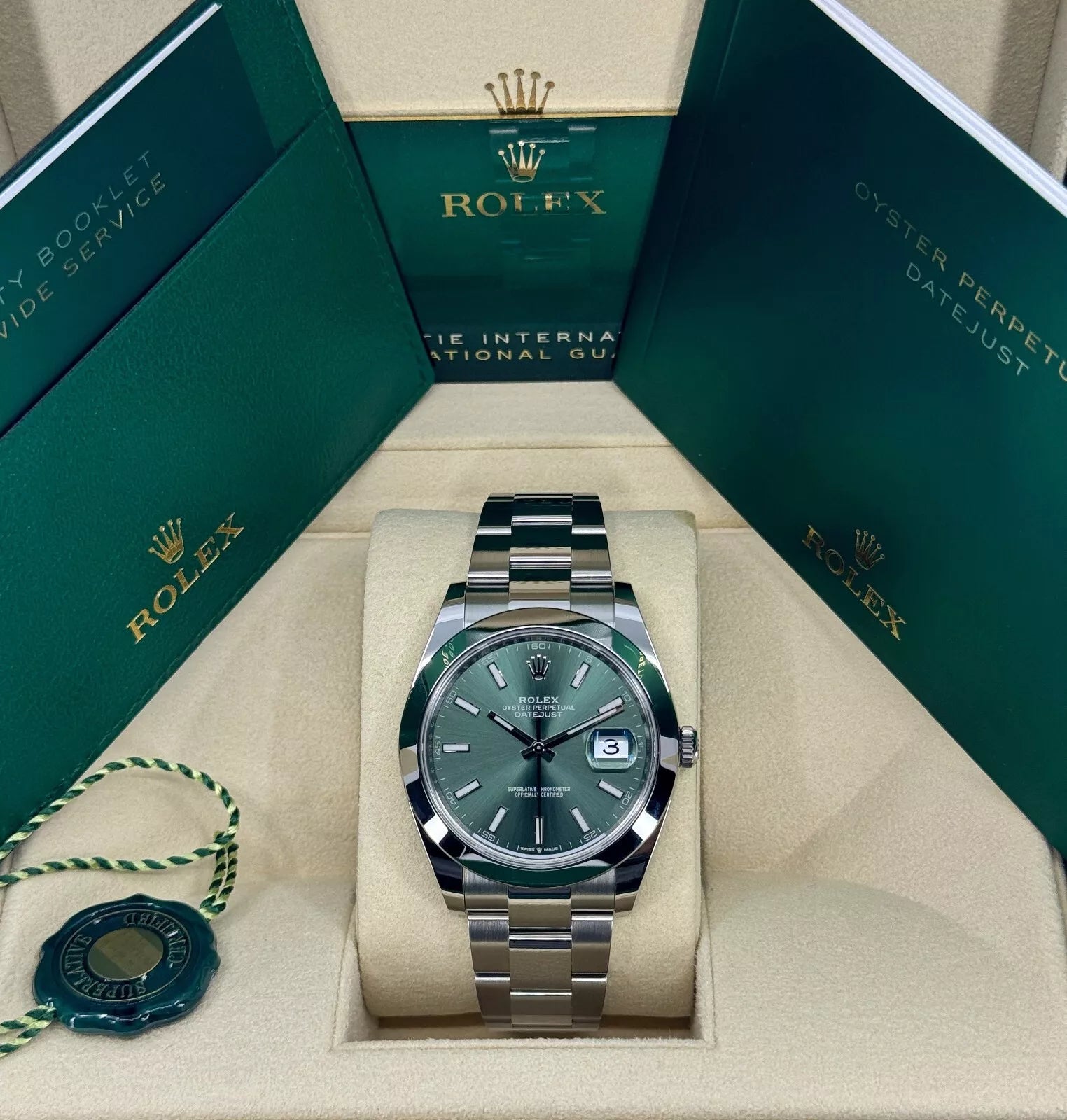 Rolex Datejust 41mm 126300 Mint Green Dial Stainless Steel Oyster Bracelet Watch - Image 8