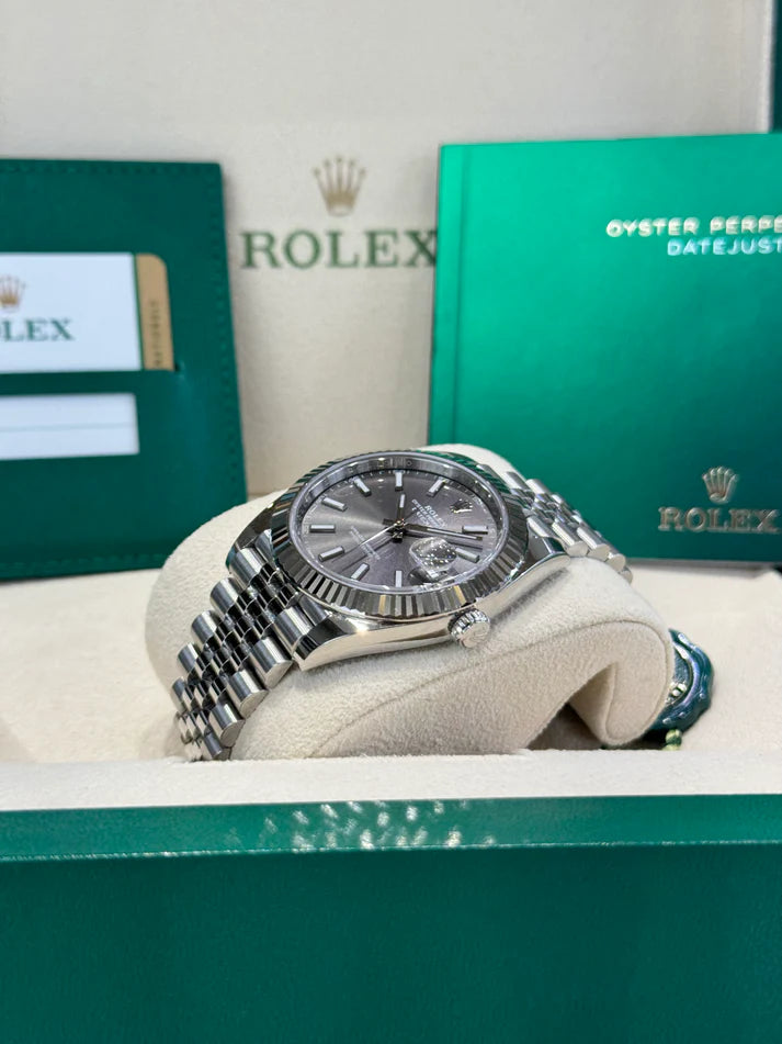 Rolex Datejust 41mm 126334 Dark Rhodium Index Jubilee Stainless Steel - Image 7