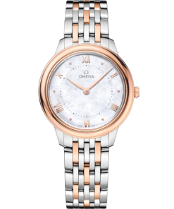 Omega De Ville Prestige 30 mm White Dial Stainless Steel and Sedna�?18k Rose Gold Bracelet 434.20.30.60.05.001