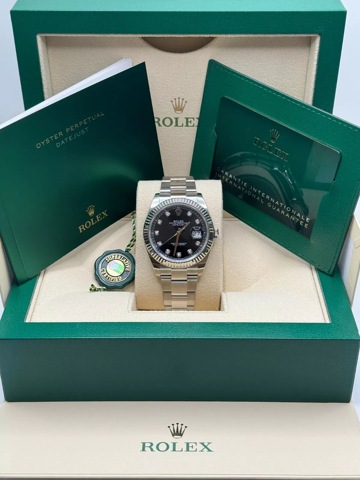 Rolex Datejust 41mm 126334 Black Diamond Oyster Stainless Steel Mens Watch - Image 12