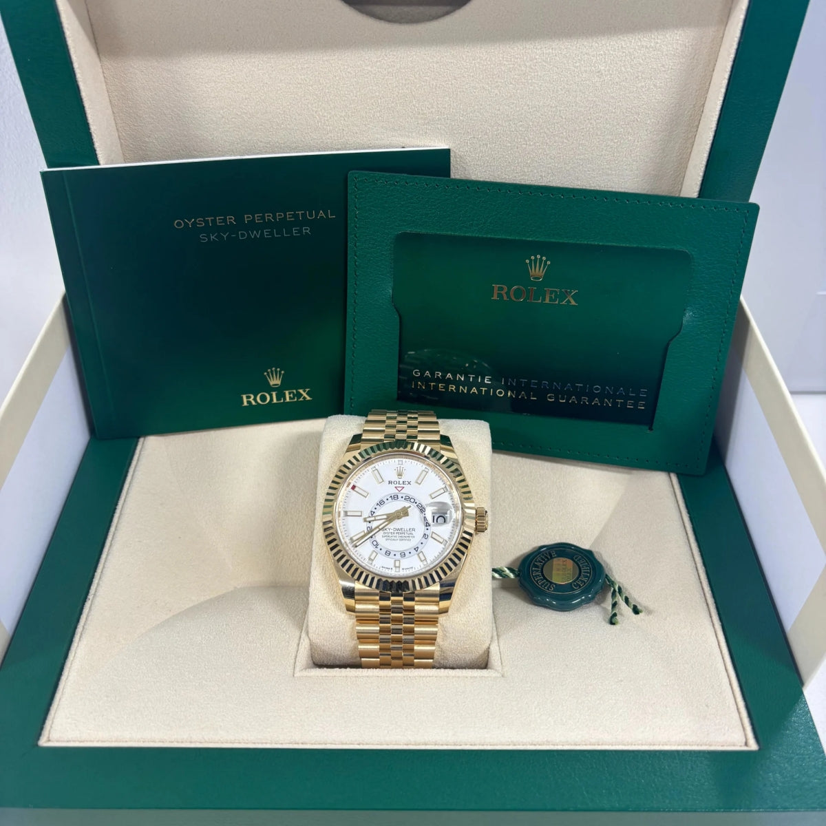 Rolex Sky-Dweller 42mm 336938-0006 Yellow Gold White Dial Jubilee - Image 7