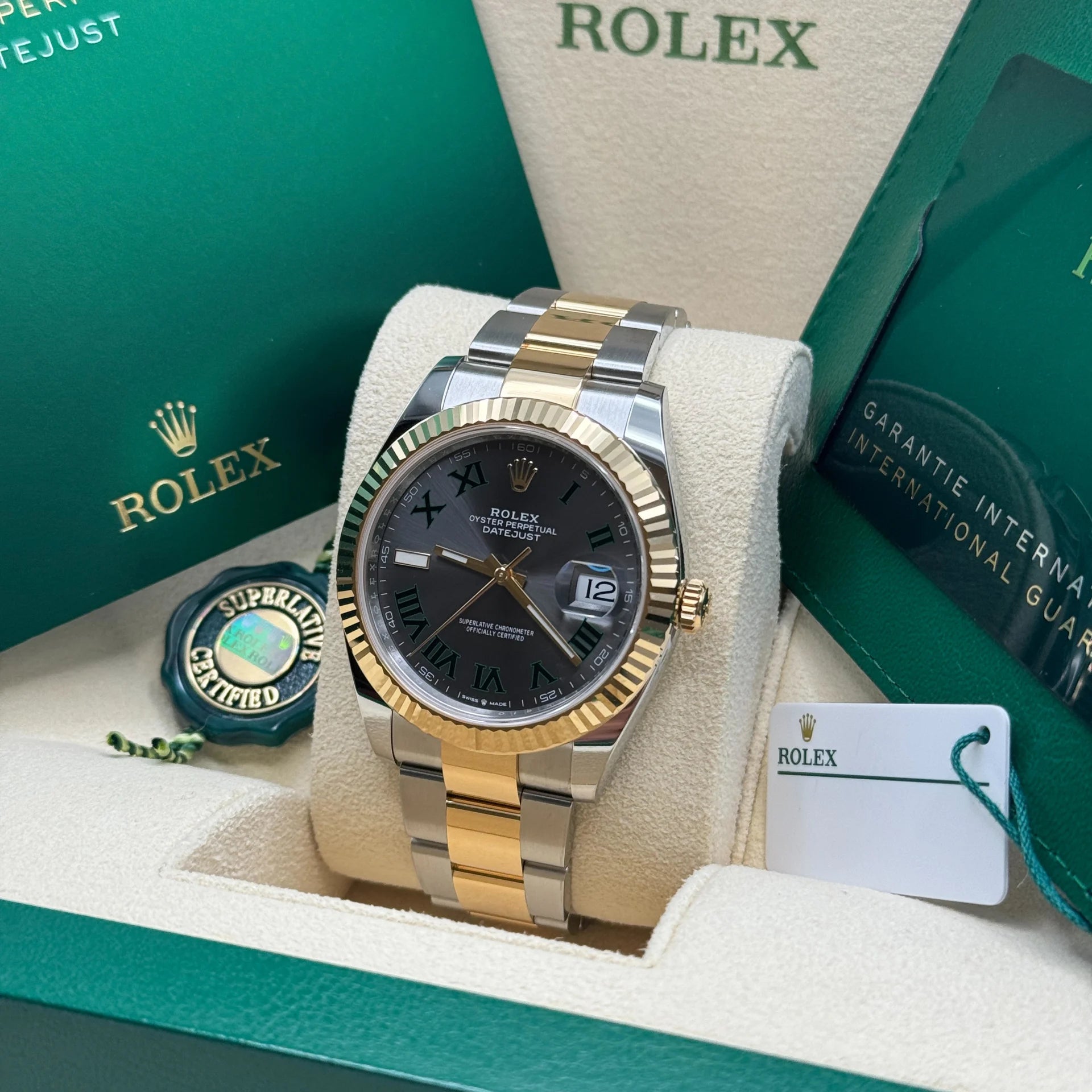 Rolex Datejust 41mm 126333 Two-Tone Yellow Gold Fluted Bezel Wimbledon Dial Oyster - Image 5