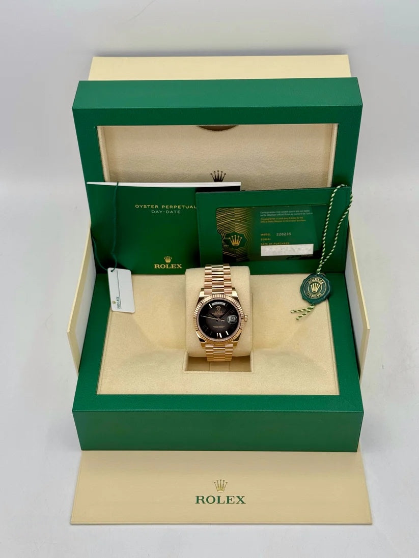 Rolex Day-Date President 40mm Everose Gold Slate Roman Ombre Smoke Dial - 228235 - Image 5