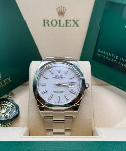 Alternative view of Rolex  Datejust 41mm 126300 White Index Oyster Stainless Steel Watch