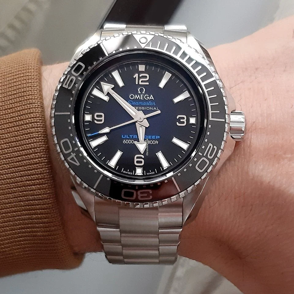 Omega Seamaster Planet Ocean 6000M 45.5mm Blue Dial O‑MEGASTEEL Bracelet 215.30.46.21.03.001 - Image 9