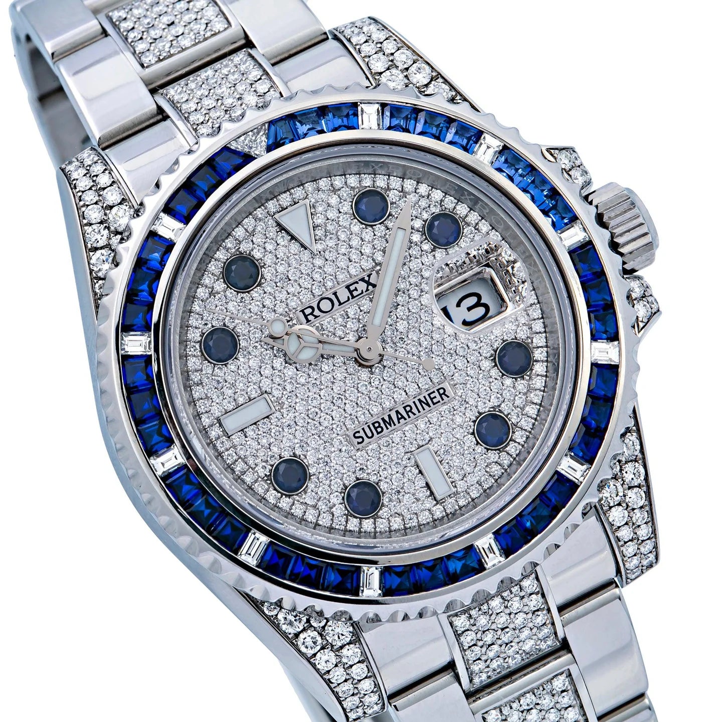 Rolex Submariner Date 116610 40MM Silver Diamond Dial With Stainless Steel Bracelet - Image 5