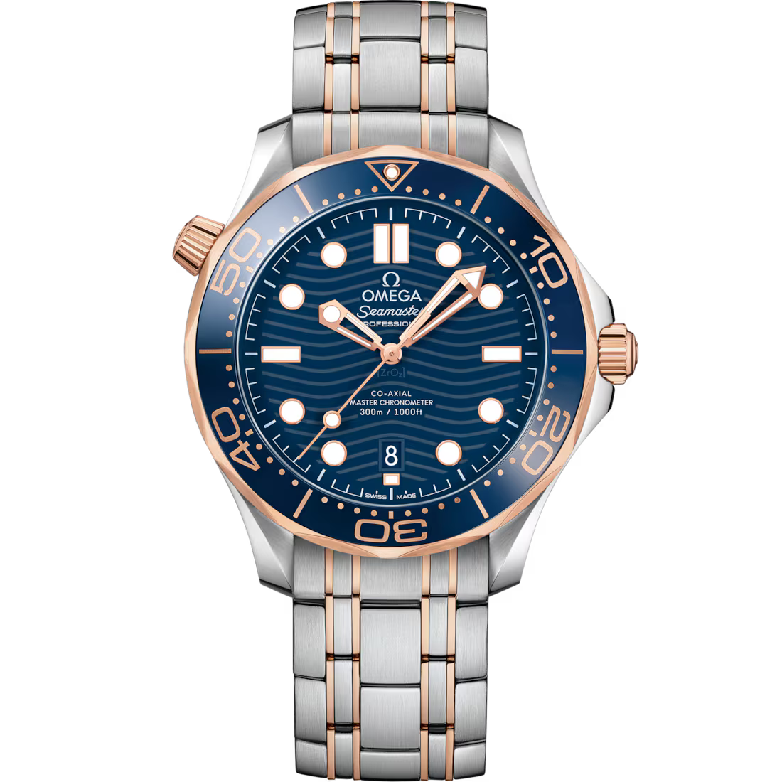 Omega Seamaster Diver 300M 42mm Blue Dial Stainless Steel and Sedna�?18k Rose Gold Bracelet 210.20.42.20.03.002